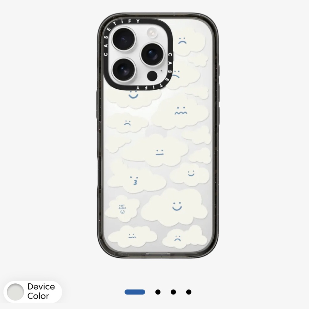 Casetify Cute Clouds Pattern iPhone Case - Black and White